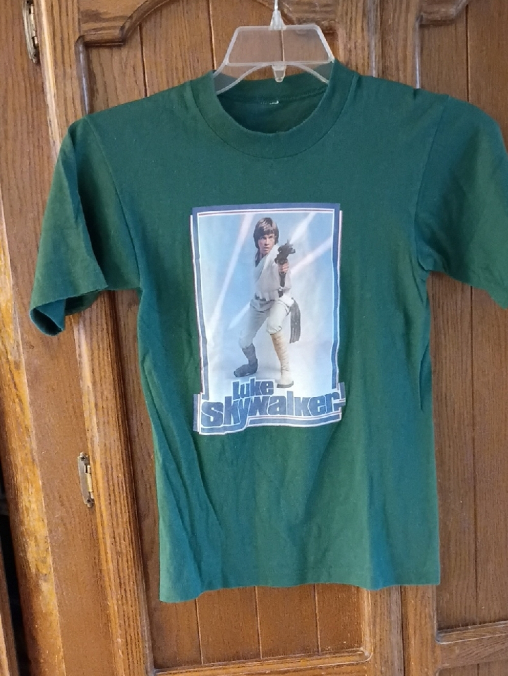 Luke Skywalker Graphic T-Shirt Dark Green, Boy's S Or M, Vintage